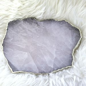 Rose Quartz Vanity Tray/ Jewelry Dish / Crystal Slab Decor